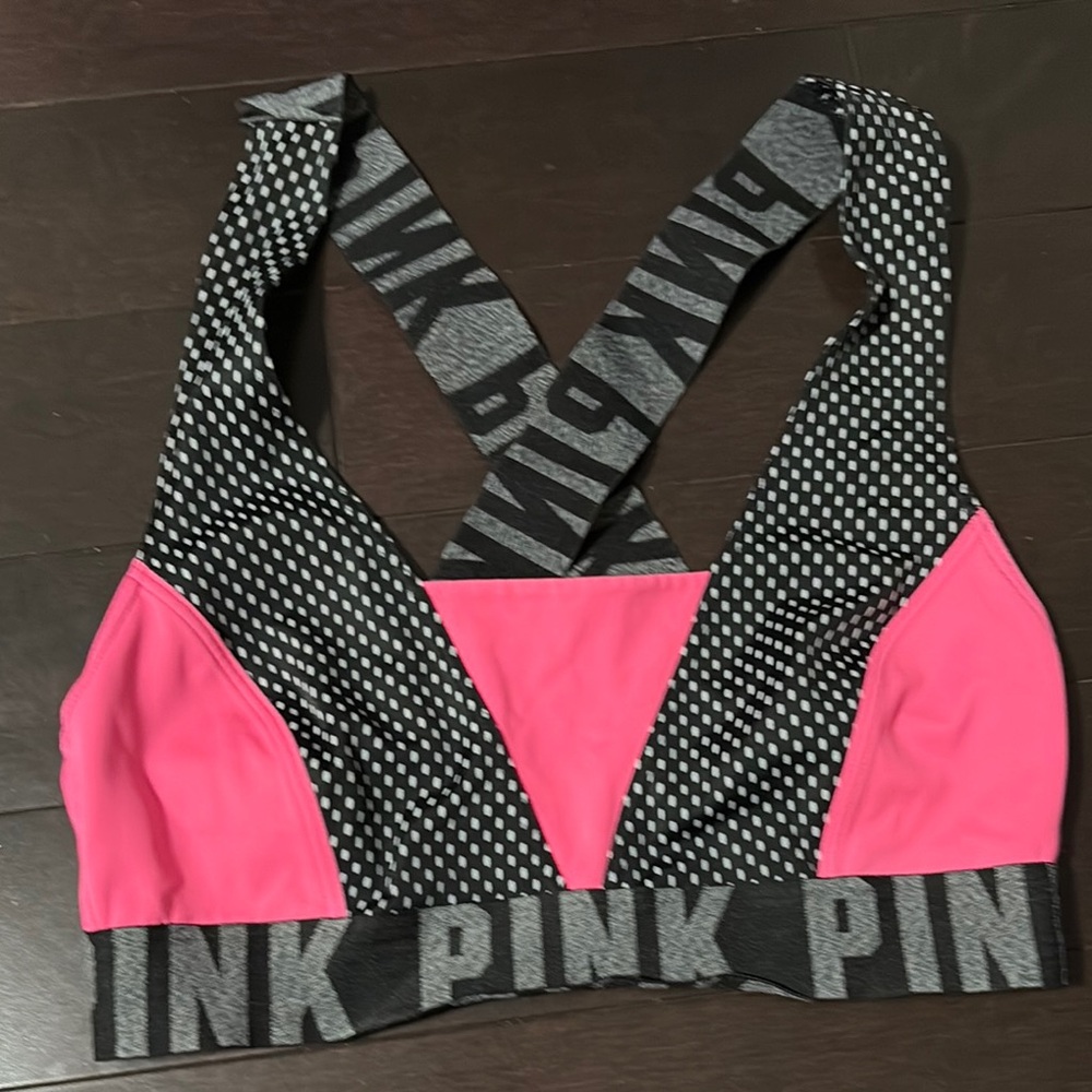 PINK Victoria's Secret Sports Bra - Pink and Black